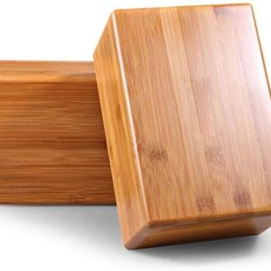 Bamboo Yoga Block (2 PCS), Bamboo Handstand Block,Support Brick to Deepen Poses, Improve Strength and Aid Balance and Flexibility